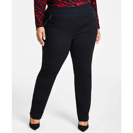 Women's High Rise Straight-leg Ponte Pants - Plus