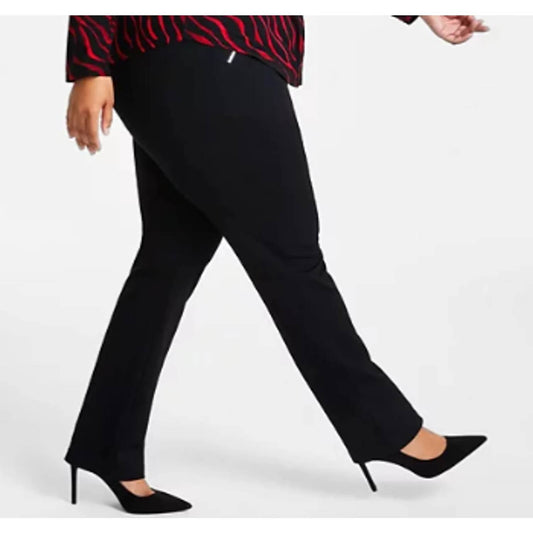 Women's High Rise Straight-leg Ponte Pants - Plus