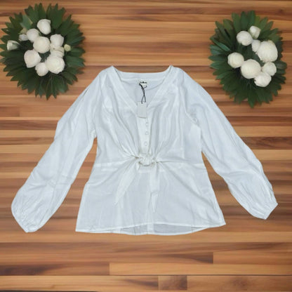 Long Sleeve V Neck Blouse