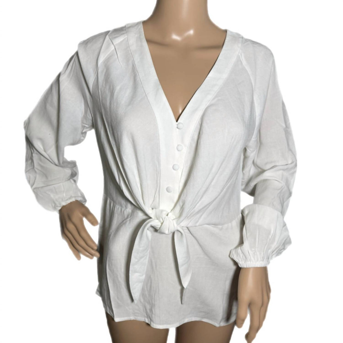 Long Sleeve V Neck Blouse