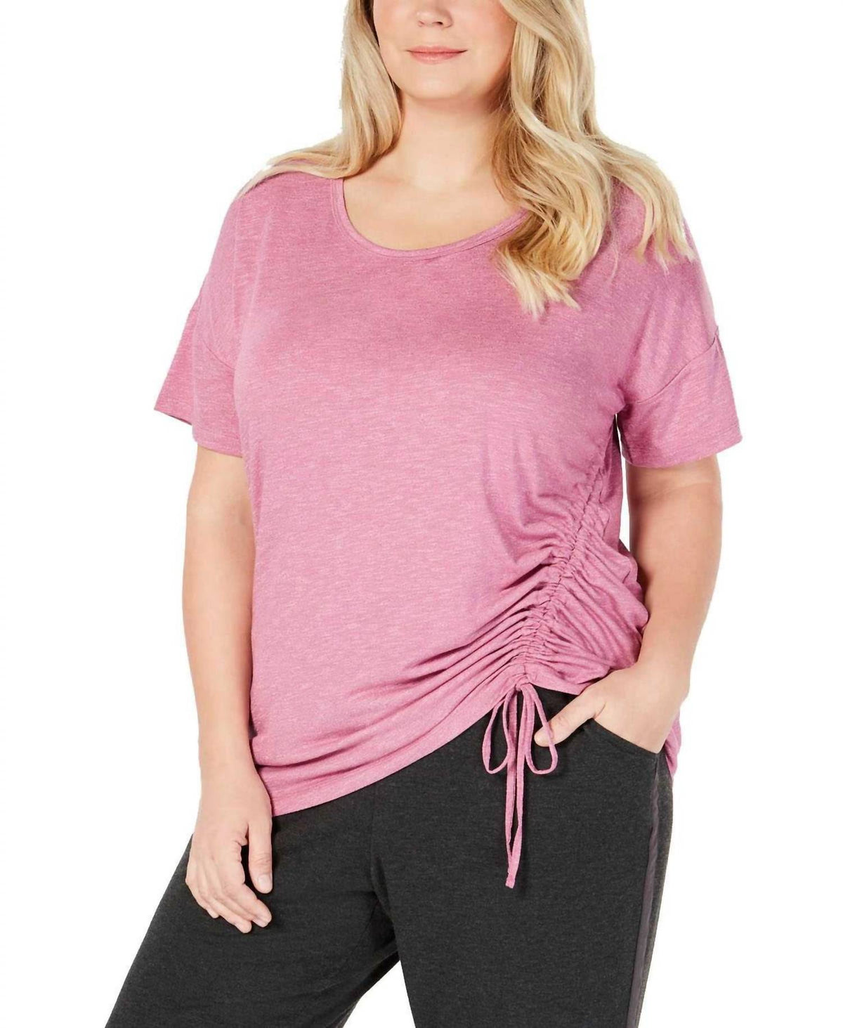 Activewear Plus Size Side Tie Top