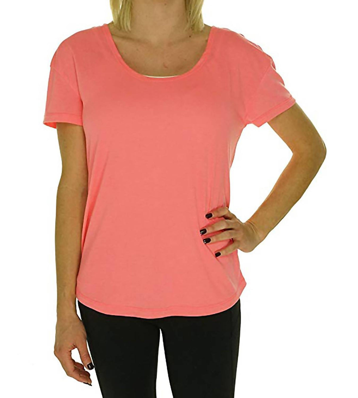 Draped Cutout Back Tee