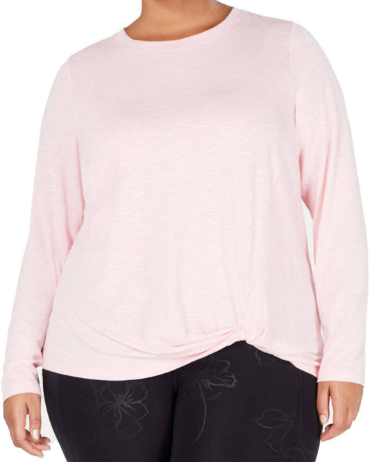 Soft Knotted Long Sleeves Top - Plus