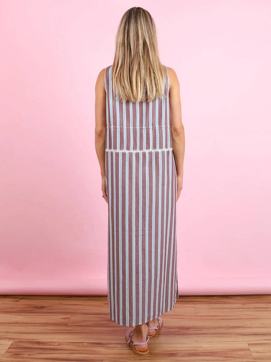 Babylon Deep V-neck Midi Dress