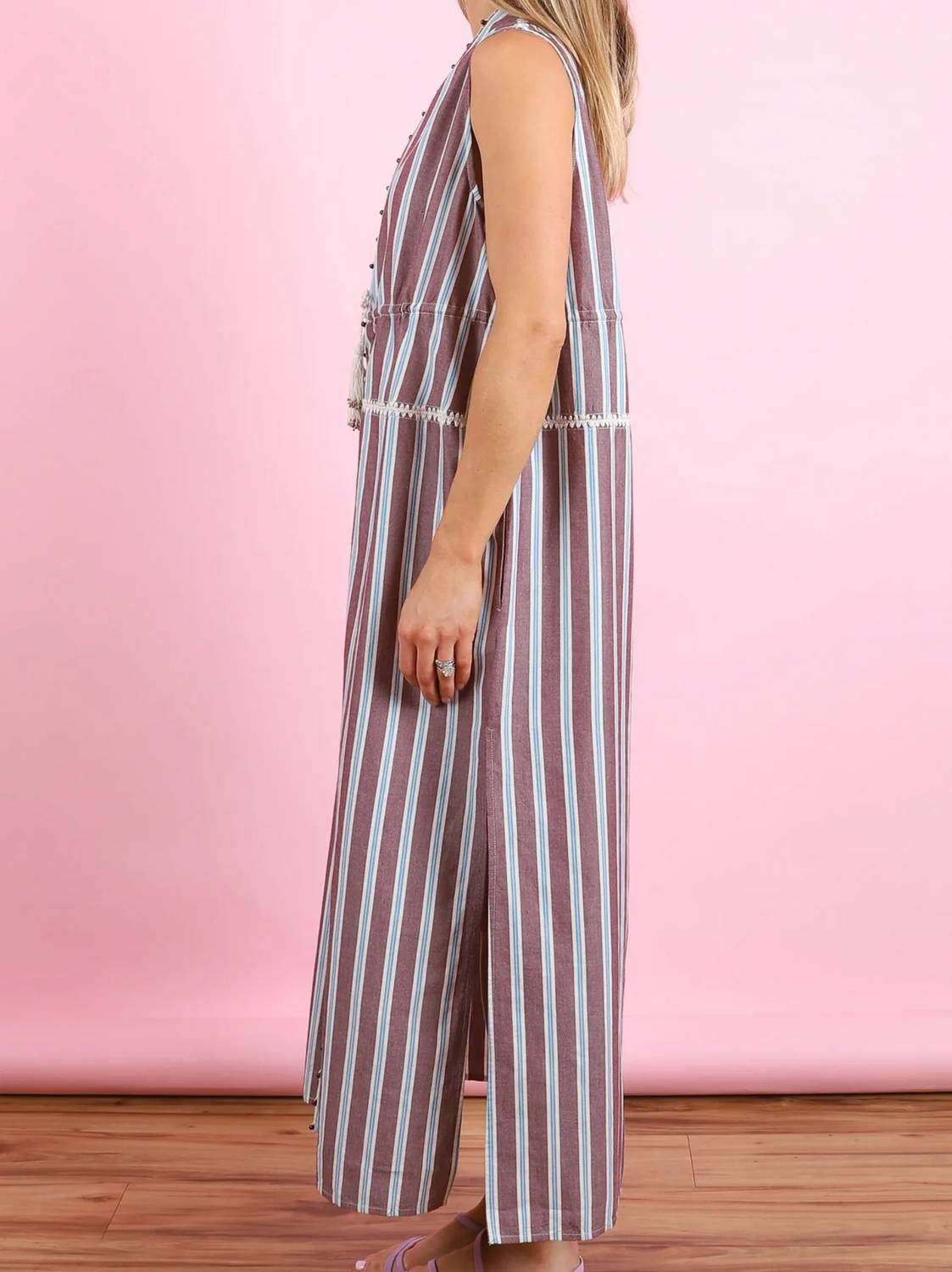 Babylon Deep V-neck Midi Dress