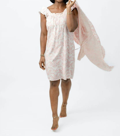 English Toile Ruffle Chemise Dress