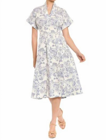 London Times Safari Drop Shoulder Midi Dress