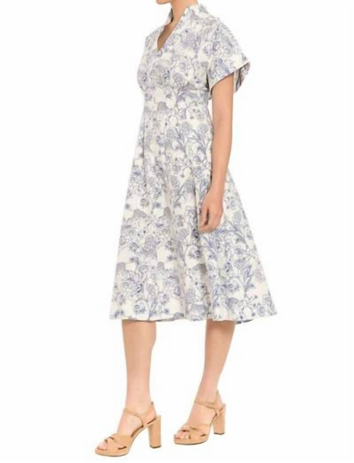 London Times Safari Drop Shoulder Midi Dress