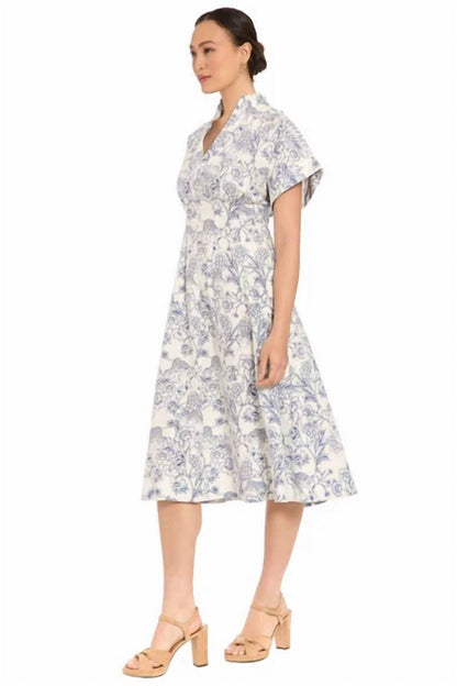 London Times Safari Drop Shoulder Midi Dress