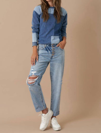 Rolled Up Boyfriend Jeans
