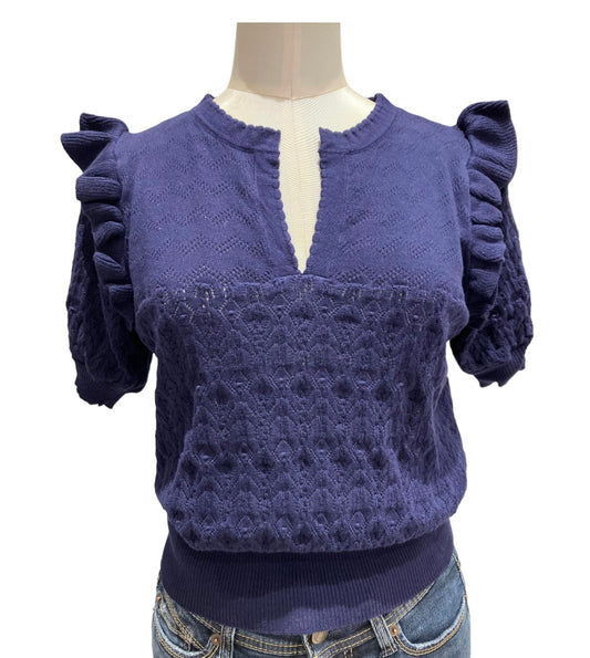 KIZZY SHORT SLEEVE VEE SWEATER
