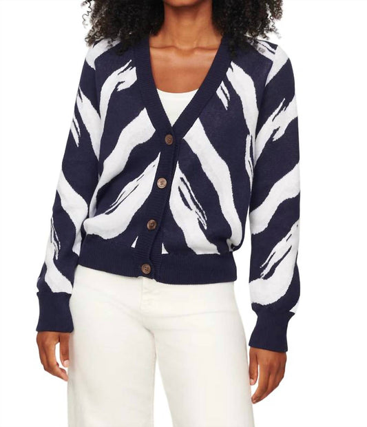 MILA ZEBRA VEE CARDIGAN