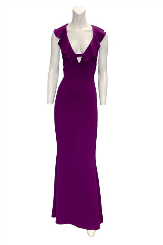 V Neck Evening Gown