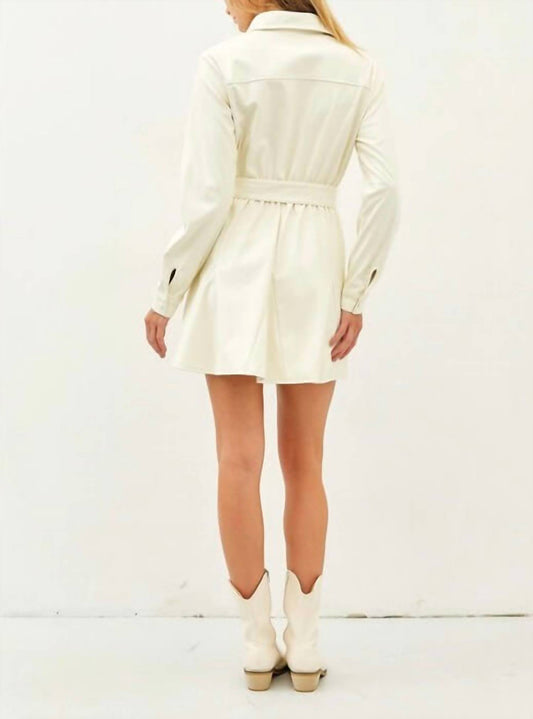 Andrea Pleather Button Up Dress