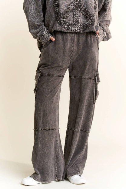 Mineral Wash Wide leg pants