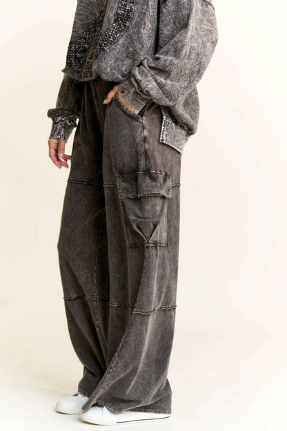 Mineral Wash Wide leg pants