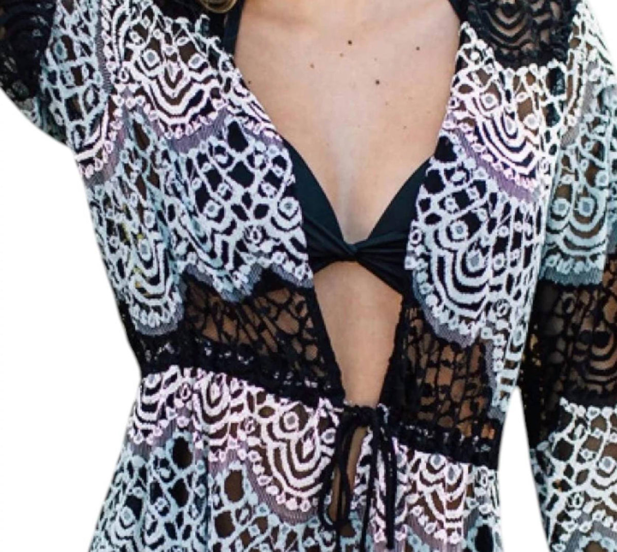 Lace Tie Front Tunic