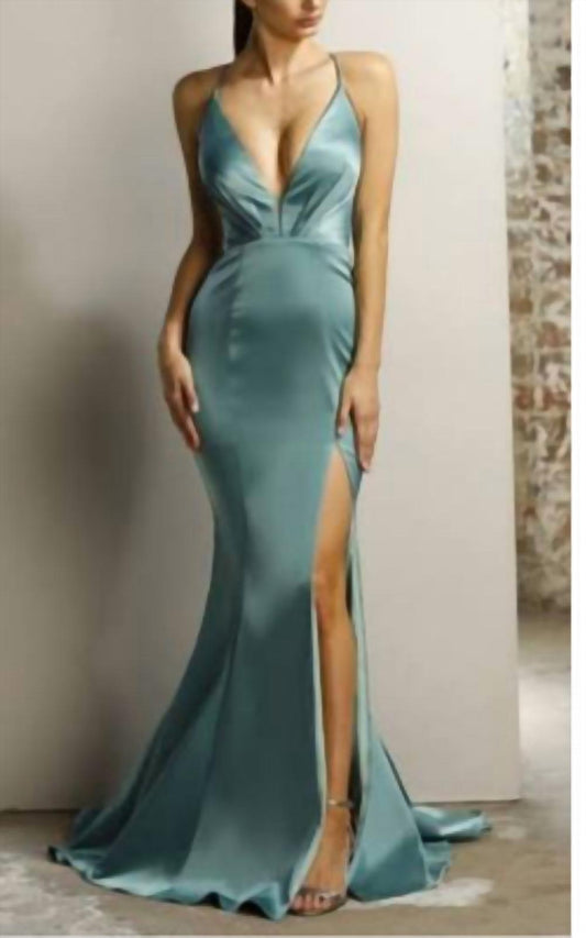 Strappy Satin With Slit