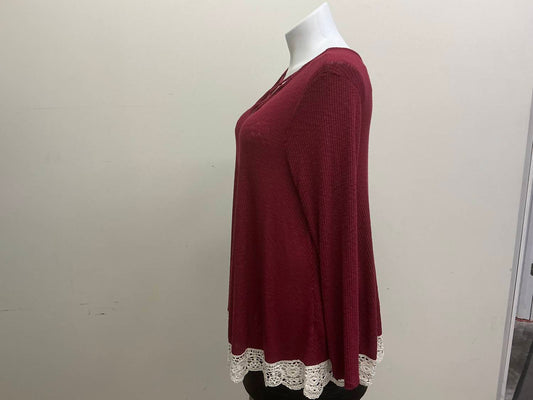 Women's Long Sleeve Shirt With Cross Pattern At Front