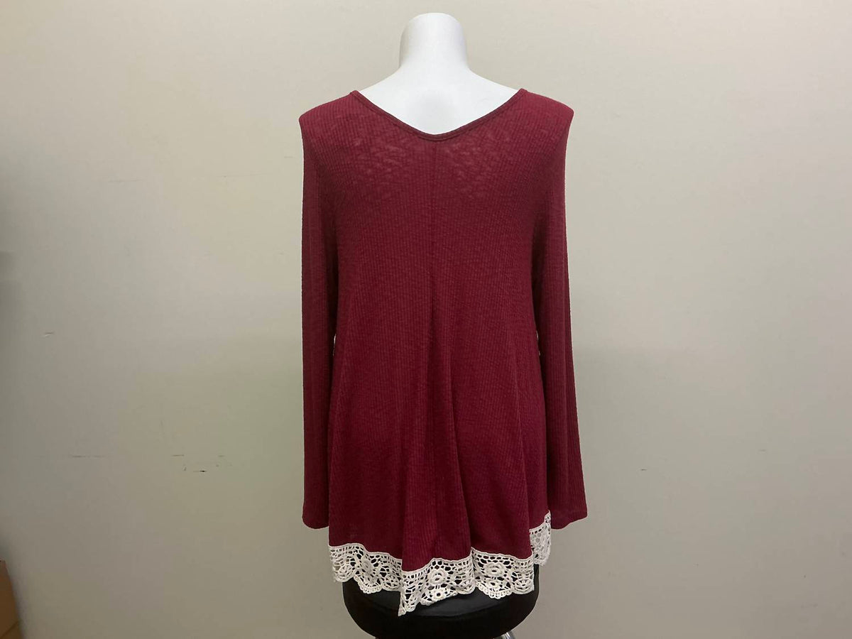 Women's Long Sleeve Shirt With Cross Pattern At Front