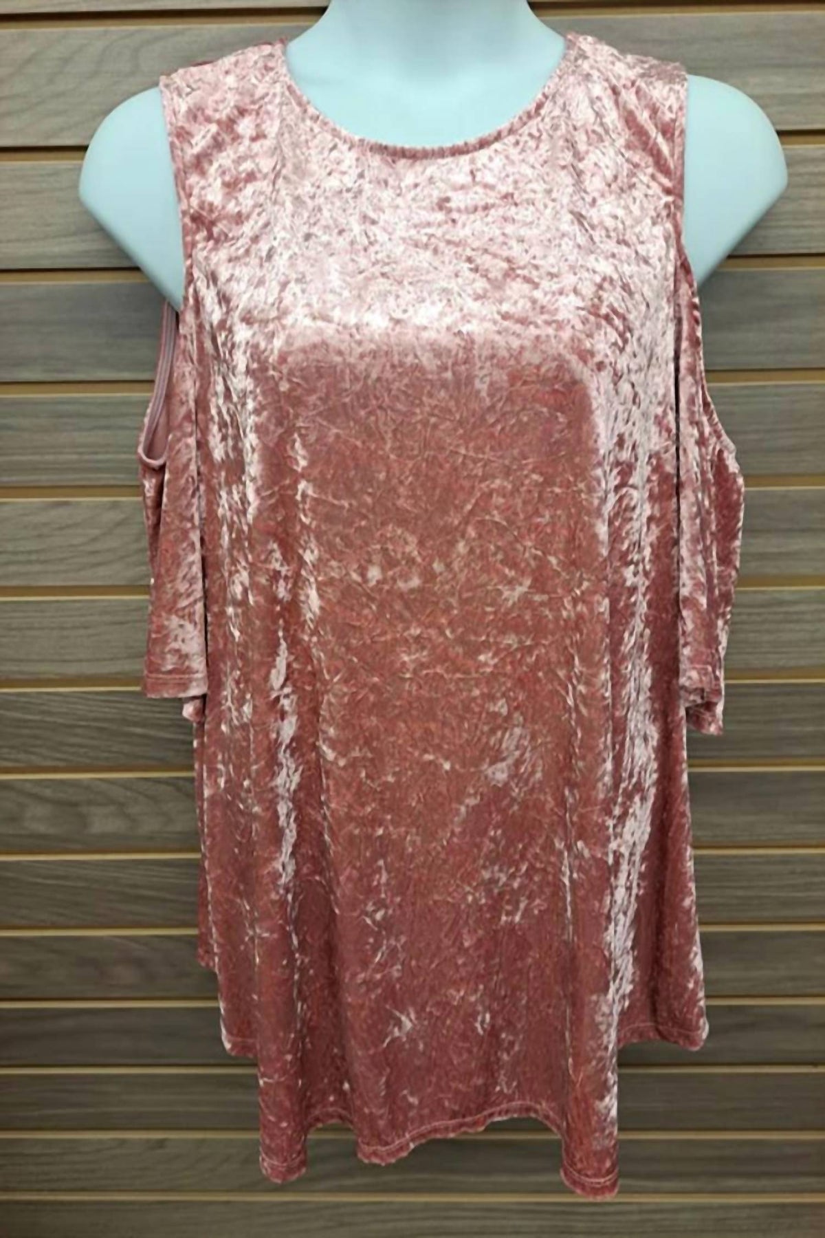 Women's Velour Cold Shoulder One Top Button Back