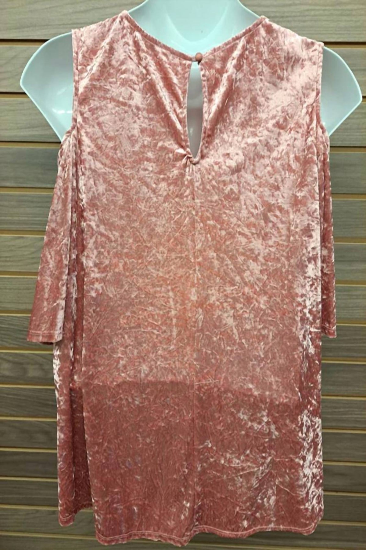 Women's Velour Cold Shoulder One Top Button Back
