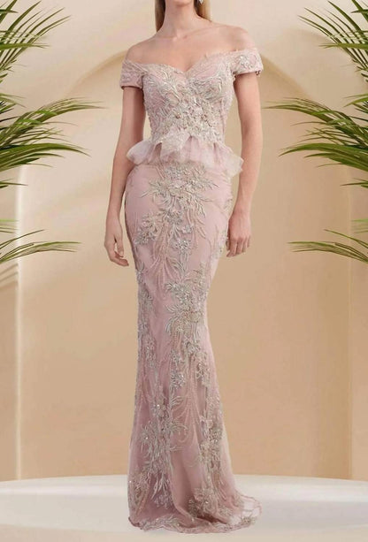 Beaded Overskirt Gown