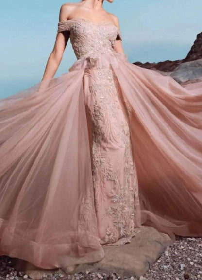Beaded Overskirt Gown
