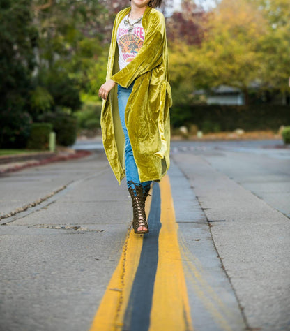 Silk Velvet Koi Kimono