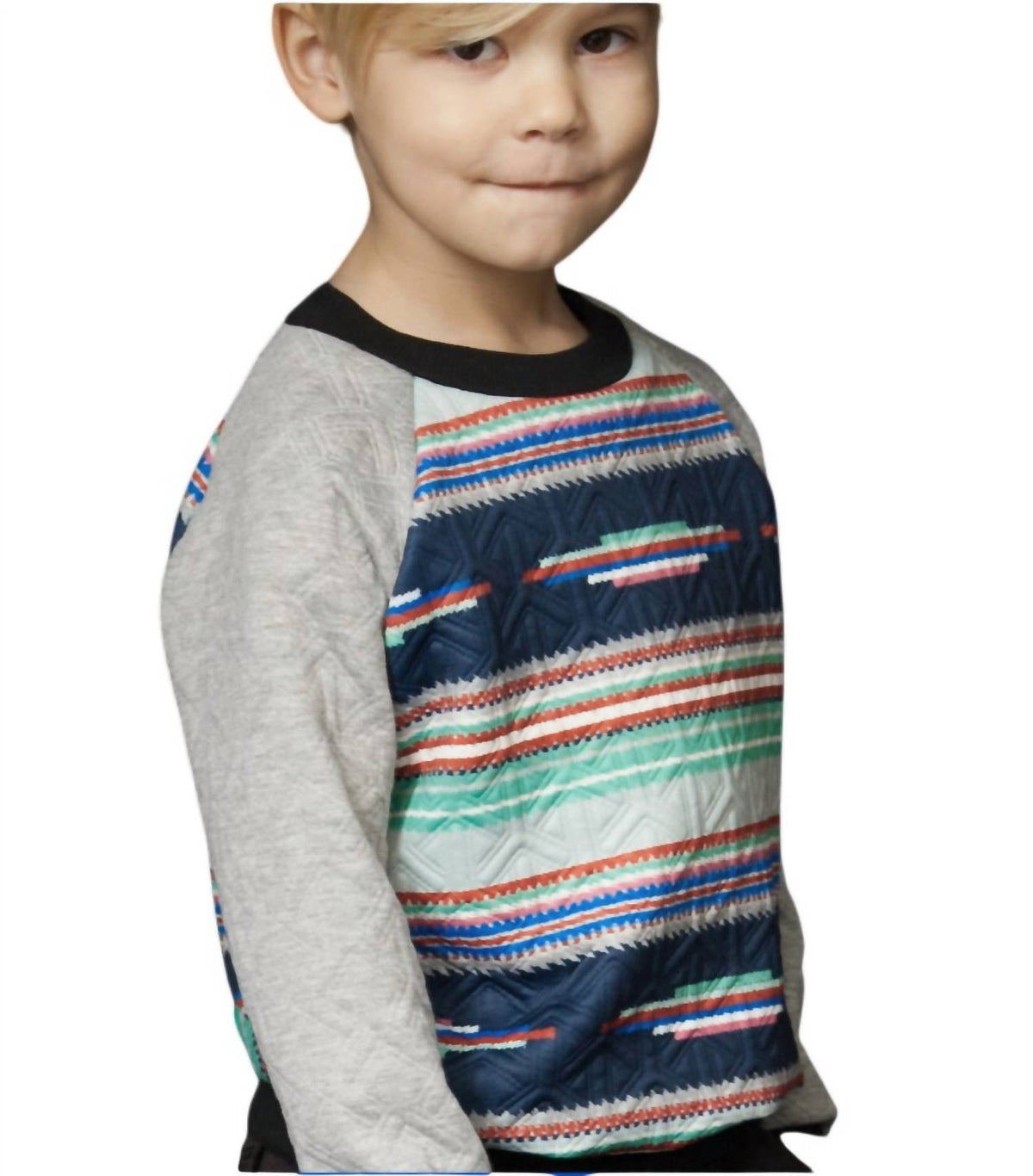 JOAHLOVE Kids Gordon Quilted Sweatshirt in Multi - view 3