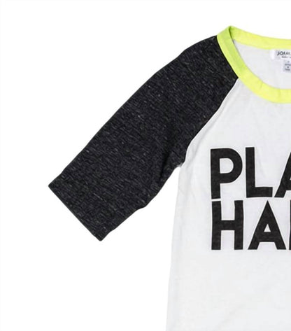 Kids Play Hard Raglan T-shirt
