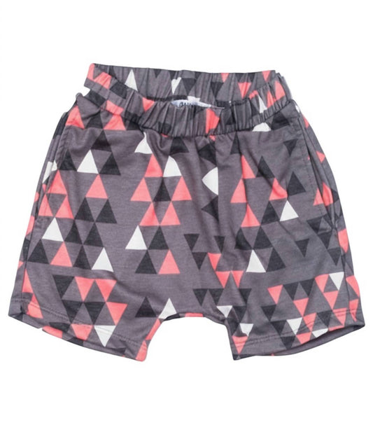 JOAHLOVE Kids Triangle Print Shorts in Grey