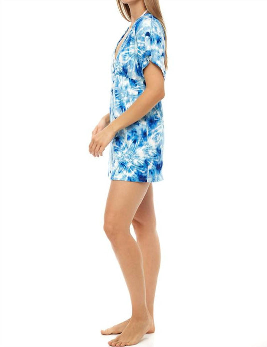 Dolman Sleeve V Neck Tie Dye Tunic
