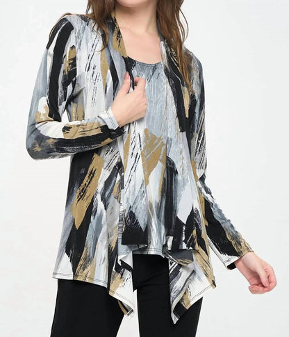 Paint The Night Away Opne Front Cardigan