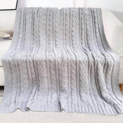Soft Cable Knit Microfiber Throw Blanket