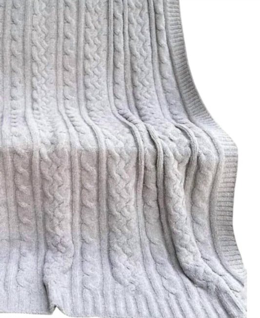 Soft Cable Knit Microfiber Throw Blanket