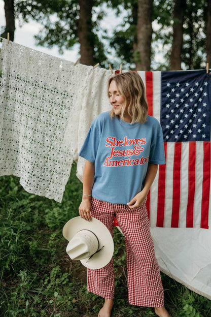 Loves Jesus And America Too Tee