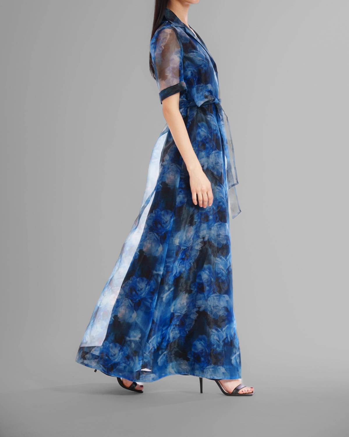 Printed Organza Shirt Dress