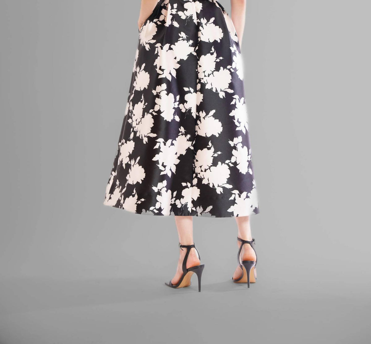 Square Neck Floral Midi Dress