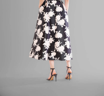 Square Neck Floral Midi Dress