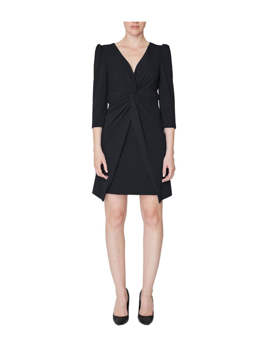 Three-quarter Sleeve Knot Front Dress
