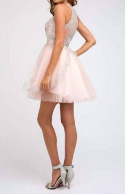 Embroidered Bodice And Tiered Skirt Short Dress