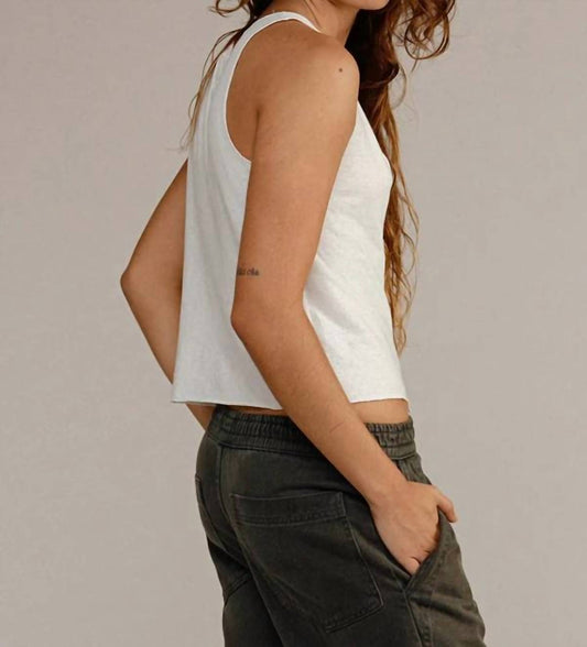 Jungmaven Women's Anacapa Tank Top in Washed White - view 2