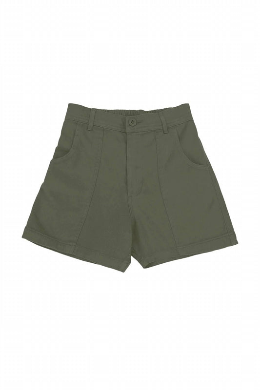 Jungmaven Unisex - Venice High Waist Shorts in Olive Green