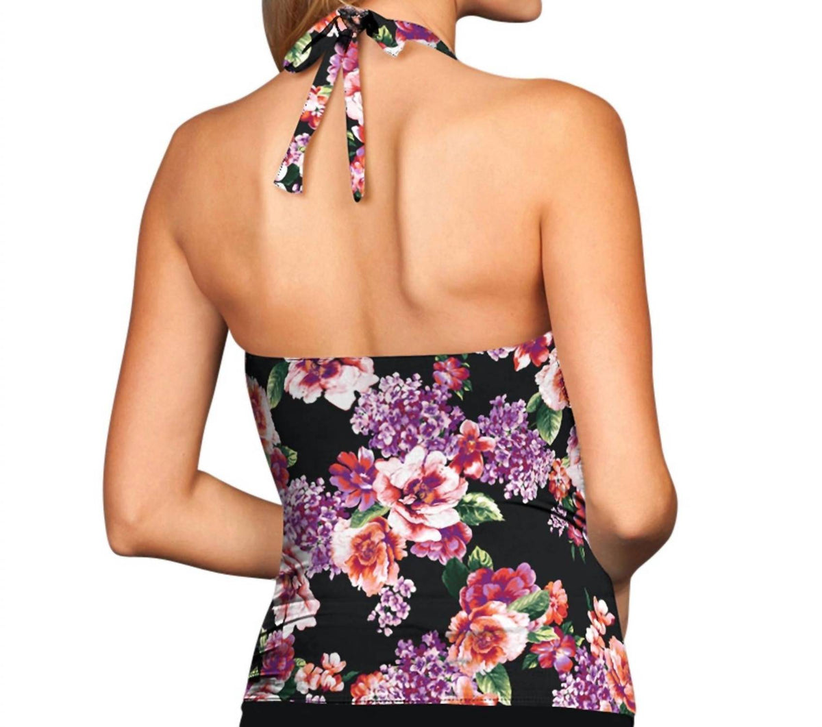 Shirred Halter Tankini Top
