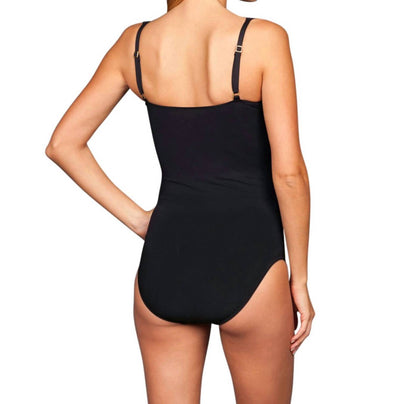 Twist Front Underwire One Piece Swimsuit