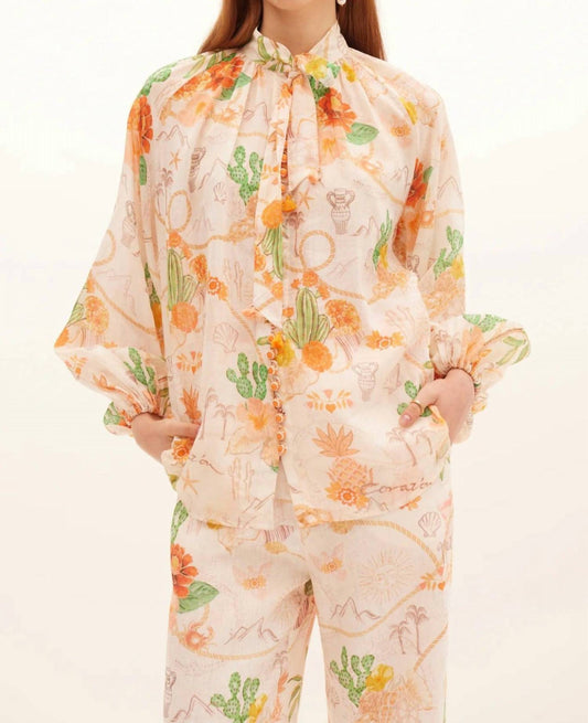 Tacana Tie Buttoned Blouse