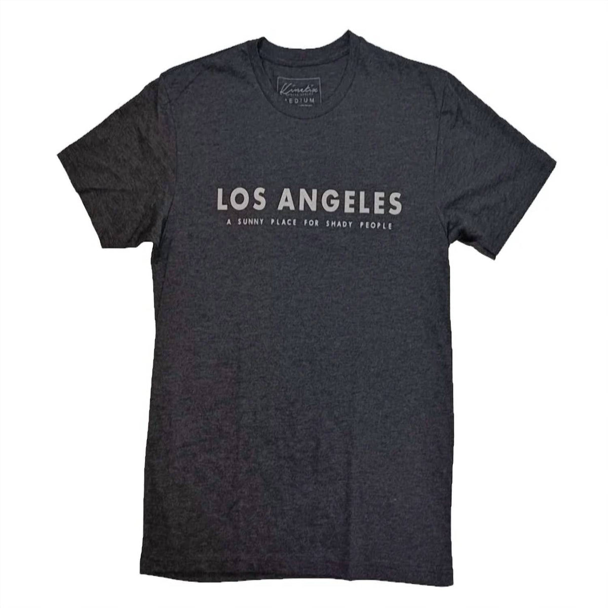 Kinetix Men's Los Angeles A Sunny Place For Shady People Graphic T-shirt in Charcoal - view 2