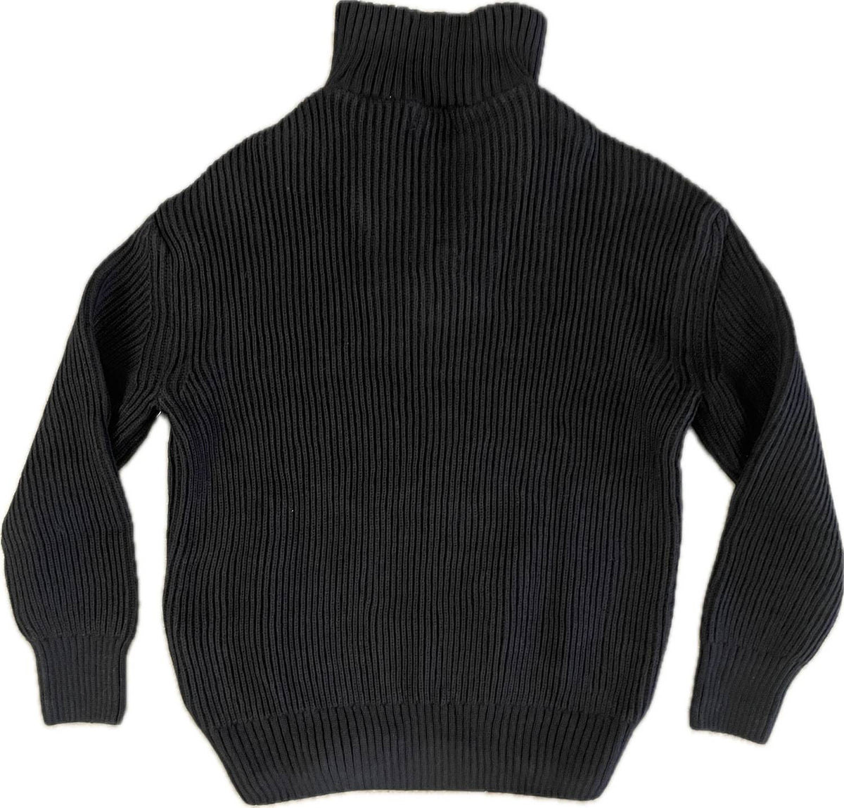 Kinetix Men's Newport Zip Long Sleeve Sweater in Raven Black With Steel Gray Interior Collar - view 6