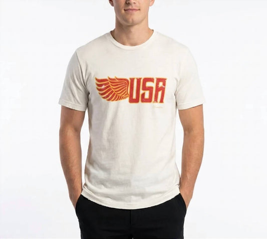 Kinetix Men's Usa Organic Graphic Tee in Snow White